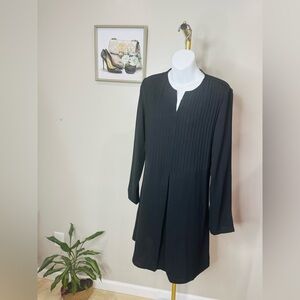 SHUKR Elegant Black Long Sleeve Dress by